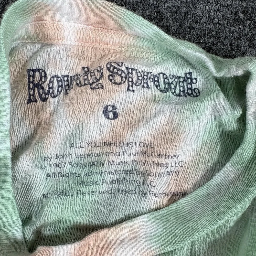 Lot Of Two ROWDY SPROUT Nirvana Tank‎ Top Size 8 And Beatles Oversized Crop Sz 6
